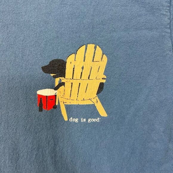 Dog is Good Never Drink Alone Blue Short Sleeve Graphic T-Shirt Sz s Labrador - Picture 5 of 15